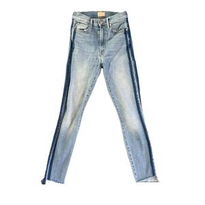MOTHER The Stunner Two Step Fray Hem Mid Rise Ankle Skinny Jeans Size 24